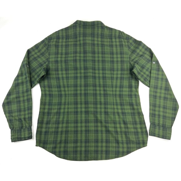John Varvatos Mens Button Up Black Watch Tartan Shirt Green Navy Modal Sz 2XL - Picture 5 of 7
